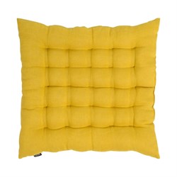 Подушка на стул Tkano коллекция Essential из стираного льна горчичного цвета, 40x40x4 см - фото 16715730