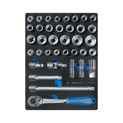 Ложемент для набора торцевых головок 1/2" с принадлежностями 9-4537MRV01 KING TONY 85811632B01 - фото 16716391