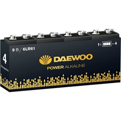 Алкалиновая батарейка Daewoo 6LR61 Power Alkaline Pack-4 - фото 16724504