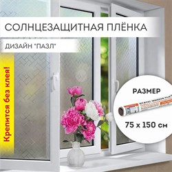 Статическая самоклеящаяся солнцезащитная пленка на окно DASWERK 608582 - фото 16736893