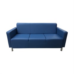 Трехместный диван Мягкий Офис синий - фото 16739595