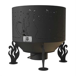 Костровая чаша FIRE-HOUSE коты и звезды диаметр 500 мм, с зольником - фото 16741709