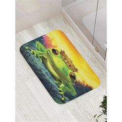 Противоскользящий коврик для ванной, сауны, бассейна JoyArty Королева лягушка - фото 16745008
