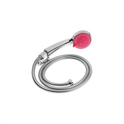 Набор для душа ZEIN шланг 150 см, держатель, лейка 5 режимов, розовый/хром - фото 16748157