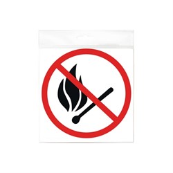 Наклейка Контур Лайн Запрещается пользоваться открытым огнем круг - фото 16751162