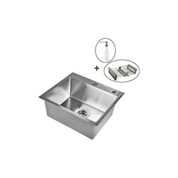 Кухонная мойка WISENT ws36050 (60x50 см) с раздвижным коландером и дозатором - фото 16774132