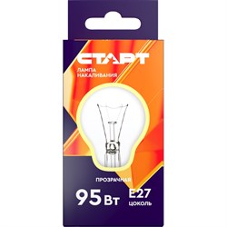 Лампа накаливания Старт Б 95Вт Е27 - фото 16786932