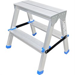Алюминиевая двухсторонняя стремянка LadderBel 2 ступени STR2-AL-2 - фото 16787956