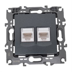 Двойная информационная розетка ЭРА 12-3108-12 - фото 16804302