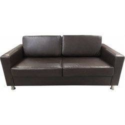 Трехместный диван Мягкий Офис коричневый - фото 16818340