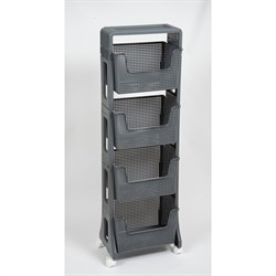 Напольная четырехярусная этажерка Violet Лофт - фото 16819478