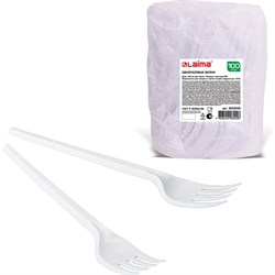 Пластиковые одноразовые вилки LAIMA Бюджет - фото 16822916