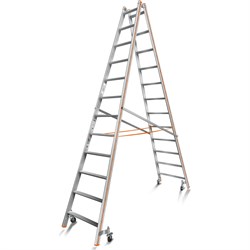 Передвижная стремянка Эйфель Комфорт - Профи 212 Роллер - фото 16822925