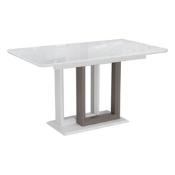 Стол Woodville Санса 140 грей / белая шагрень / грей - фото 16824459