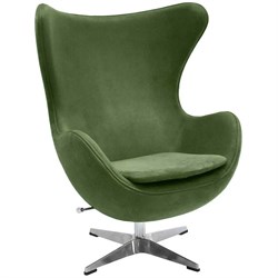 Кресло BRADEX EGG CHAIR зеленый, искусственная замша - фото 16825275