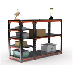 Стол-верстак ООО Металекс KIT 950х1000х500 (с бок. полками ) (оранжево-чёрный) - фото 16832755