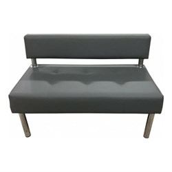 Двухместная секция дивана Мягкий Офис серая - фото 16838471