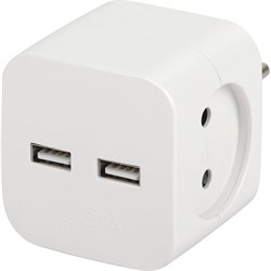 Электрический разветвитель ЭРА SP2USBW - фото 16840131