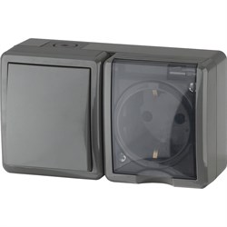 Блок розетка выключатель ЭРА 11-7401-03 Эксперт - фото 16843535