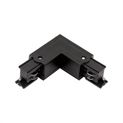 Угловой левый коннектор для трековых систем DesignLed CN-3F-L-L-BL - фото 16845214