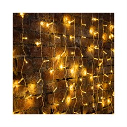 Гирлянда Neon-Night ДОЖДЬ занавес 2х3м, прозрачный ПВХ, 448LED тепло-белые, 28LED/нить, 16 нитей - фото 16857187