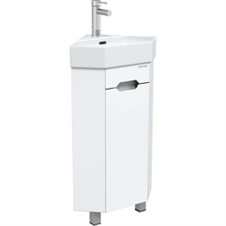 Тумба с раковиной Onika Айленд 35 напольная, белая, угловая (раковина line) - фото 16857601