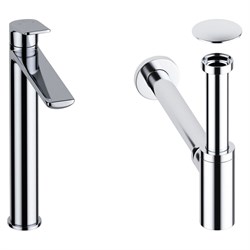 Высокий смеситель для накладной раковины Wellsee ICON! for life - фото 16865335