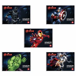 Альбом для рисования А4 30 л., спираль, обложка картон, HATBER, 205х300 мм, "Мстители" (MARVEL), 30А4Всп - фото 16900447