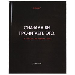 Дневник 5-11 класс 48 л., твердый, BRAUBERG, глянцевая ламинация, с подсказом, "Black", 107182 - фото 16900455