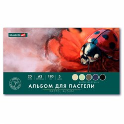 Альбом для пастели БОЛЬШОЙ А3, 20 листов 5 цветов, 180гр/м2, склейка, BRAUBERG ART CLASSIC, 116344 - фото 16900488