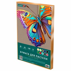 Бумага для пастели БОЛЬШАЯ А3 в коробке, 40 листов 10 цветов, 180 г/м2, BRAUBERG ART CLASSIC, 116350 - фото 16900494