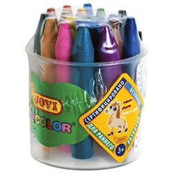 Восковые мелки утолщенные JOVI (Испания), 16 цветов, детские от 3 лет, пластиковый стакан, точилка, 980/16 - фото 16900623