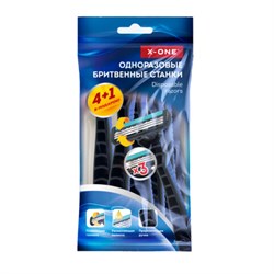 Бритвенные станки одноразовые, 3 лезвия, увлажняющая полоска, плавающая головка, 5 шт., синий, X-ONE (ИКС-УАН), 700036 - фото 16900902