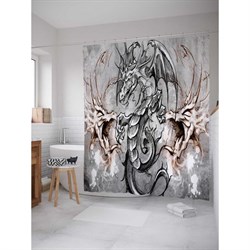 Шторка-занавеска для ванной JoyArty Борьба драконов - фото 16921936