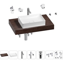 Комплект мебели для ванной комнаты с раковиной Wellsee Genuine Tree - фото 16921957