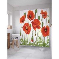 Шторка-занавеска для ванной JoyArty Маковые насаждения - фото 16922511