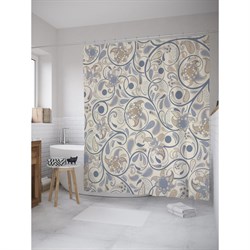 Шторка-занавеска для ванной JoyArty Орнамент цветов и завитки пейсли - фото 16922540