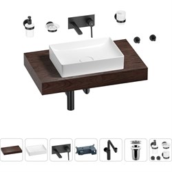 Комплект мебели для ванной комнаты с раковиной Wellsee Genuine Tree - фото 16941188