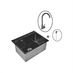 Набор мойка WISENT WS35848B/WGER019B/W405B/W4998-3-U - фото 16951982