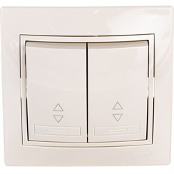 Проходной выключатель Lezard х2 крем с вст крем - фото 16955400