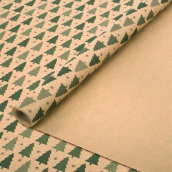 Бумага упаковочная подарочная крафт BIG SIZE новогодняя "Holiday Trees", 0,7х10 м, ЗОЛОТАЯ СКАЗКА, 591946 - фото 16959760