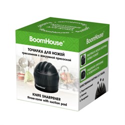 Точилка для ножей (ножеточка) ручная, трёхзонная (грубая, чистовая, шлифовка), на присоске, BOOMHOUSE (БУМХАУС), 701626 - фото 16959811