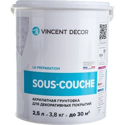 Укрывная краска-грунт для декоративных штукатурок VINCENT DECOR DECOR SOUS COUCHE - фото 16960622