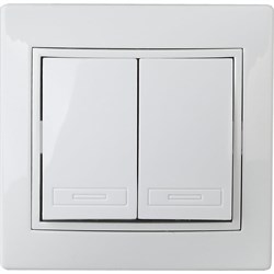 Двухклавишный переключатель INTRO 110701 10А250В - фото 16988258