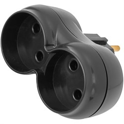 Двухместный разветвитель BYLECTRICA РВ16-374 черный - фото 16993172