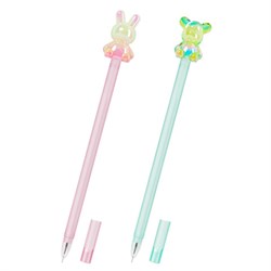 Ручка с акриловым топпером шариковая FUNSTER "BEAR&BUNNY", СИНЯЯ, ассорти, пишущий узел 0,7 мм, линия письма 0,35 мм, 144372 - фото 17000768