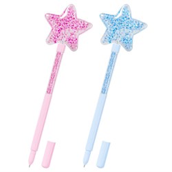 Ручка с топпером с блестками шариковая FUNSTER "MAGIC STAR", СИНЯЯ, ассорти, пишущий узел 0,7 мм, линия письма 0,35 мм, 144379 - фото 17000774