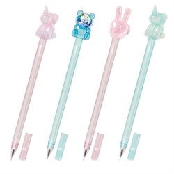 Ручка с акриловым топпером шариковая FUNSTER "ACRYL MIX", СИНЯЯ, ассорти, пишущий узел 0,7 мм, линия письма 0,35 мм, 144380 - фото 17000775