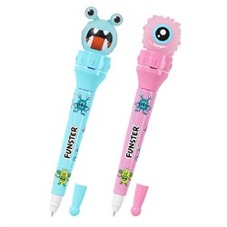 Ручка-спиннер с топпером шариковая FUNSTER "MONSTERS", СИНЯЯ, ассорти, пишущий узел 0,7 мм, линия письма 0,35 мм, 144381 - фото 17000776