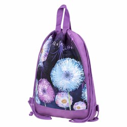 Мешок для обуви ЮНЛАНДИЯ с ручками, боковой карман на молнии, 46х36 см, "Flowers", 271065 - фото 17000932